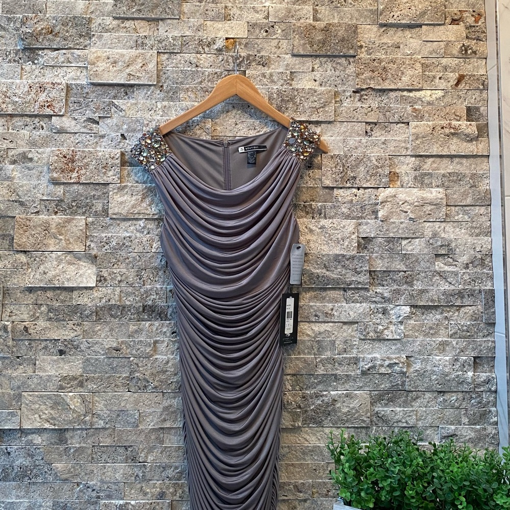 Ruffled Grey Midi Dress